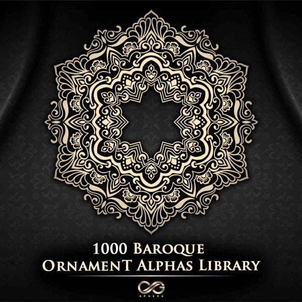 sp材质323-4740张巴洛克欧式装饰花纹合集Alpha贴图zbrush黑白高度图
