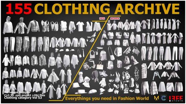 MD288-155衣服外套夹克背包裤子裙子内衣服装模型