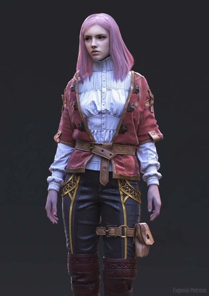 MD291中世纪马甲靴裤衣服套装配饰CLO服装打版