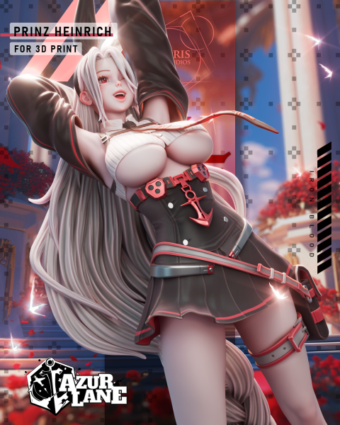 海因里希亲王《碧蓝航线》二次元手办打印模型01