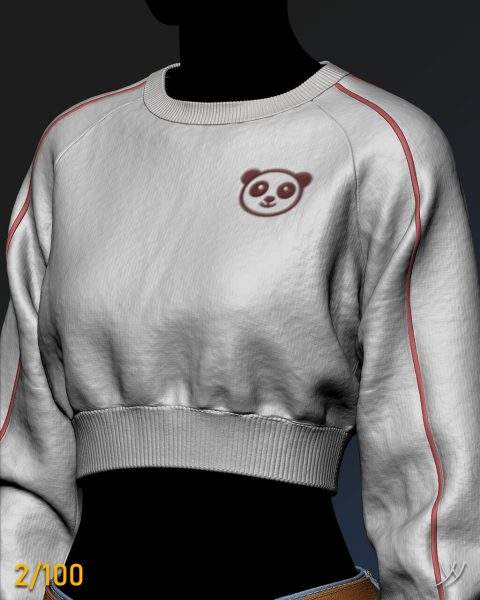 MD315Clo3D女性时尚休闲卫衣毛衣牛仔短裤服装ztl