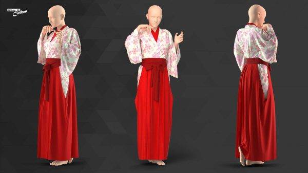 MD347-刺客杀手套装女士碎花日式和服zprj服饰服装Clo3D
