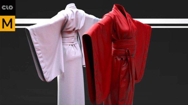 MD360-CLO3D日式和服女装服装OBJ模型ZPRJ