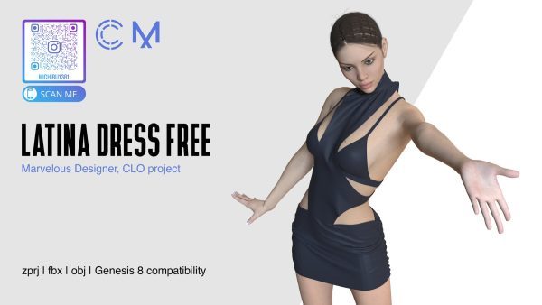 MD366-CLO3D拉丁连衣裙子礼服服饰zprj服装FBX模型