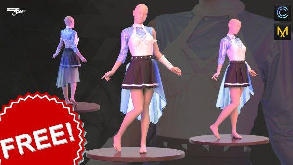 MD387-CLO3D女孩明星连衣裙短裙服装