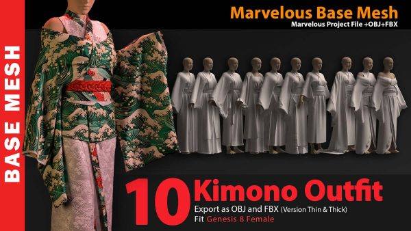 MD395-10款复古风格女性和服礼服
