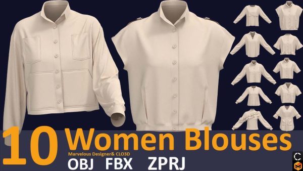 MD422-10件女式衬衫长袖衣服上衣