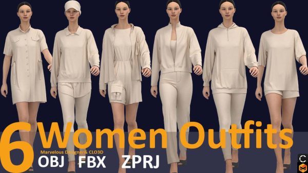 MD434-6套女装衣服衬衫长袖短裤长裤子帽子基础套组