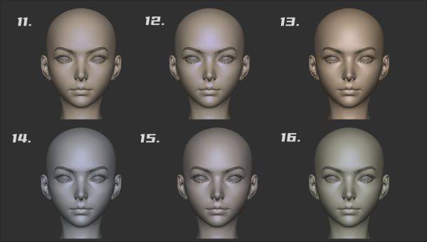 zbrush材质球26-Z系列材质球常用人头雕刻材质