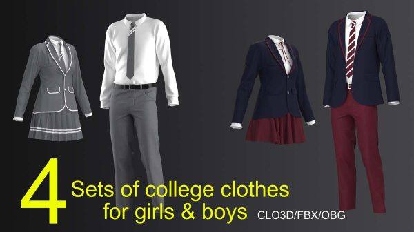 MD445-4套学生制服礼服校服套装