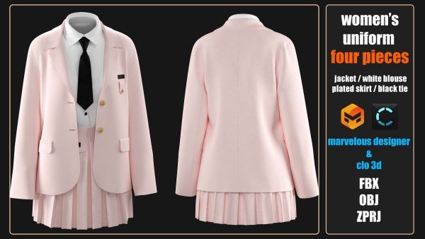 MD467-女式百褶裙西装制服短裙子衣服套装