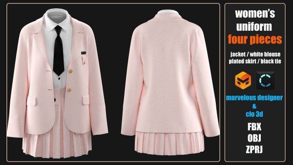 MD467-女式百褶裙西装制服短裙子衣服套装