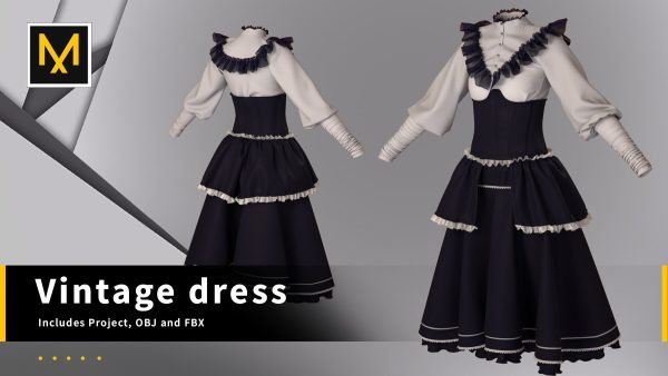 MD468-复古风格女装长裙