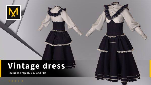 MD468-复古风格女装长裙