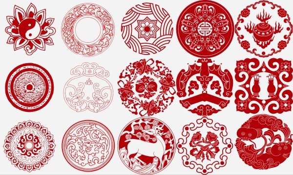 中国风传统古风吉祥民族图腾图案纹样印花-通用纹理6