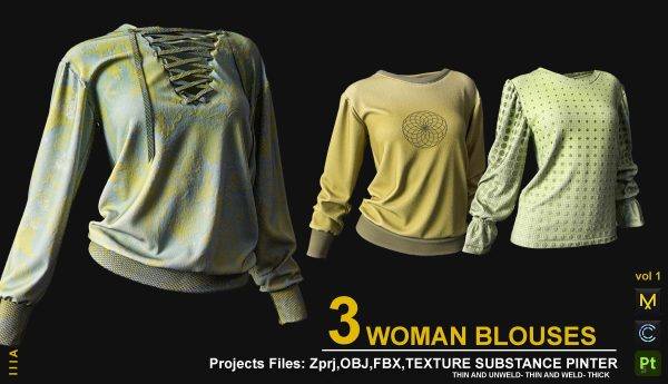 MD556-3款女士长袖衬衫上衣