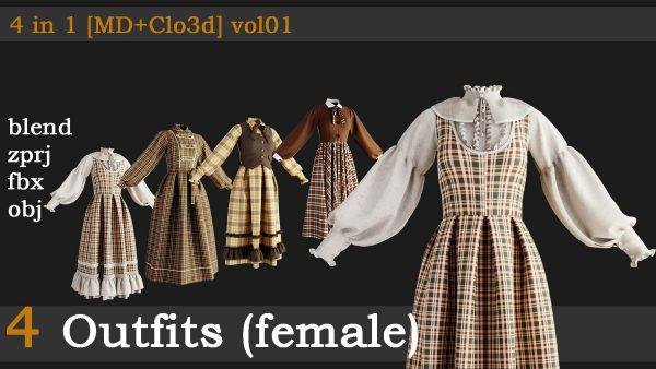 MD561-4套女式长裙连衣裙子裙装