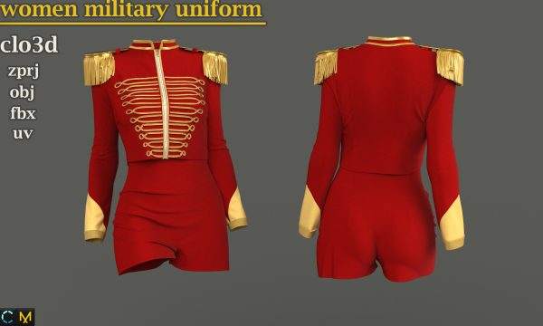 MD574-女子军装短裤套装