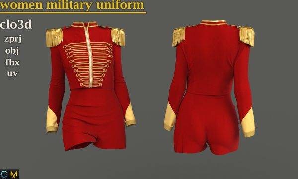 MD574-女子军装短裤套装