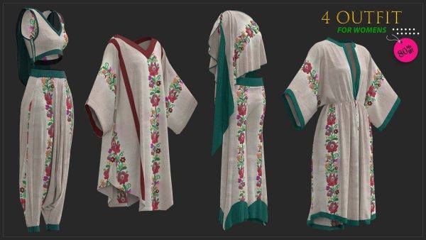 MD583-4套女士连衣裙长裙子服装