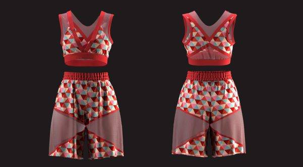 MD584-女装运动服背心短裤套装