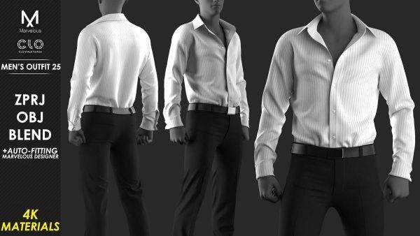 MD625-男士正装西服套装衬衫长裤子