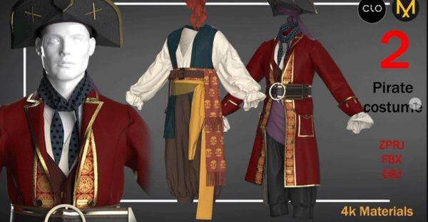 MD634-中世纪复古海盗服装女装模型