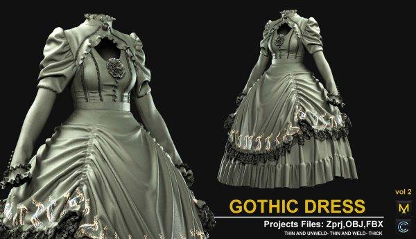 MD636-哥特式晚礼服连衣裙子