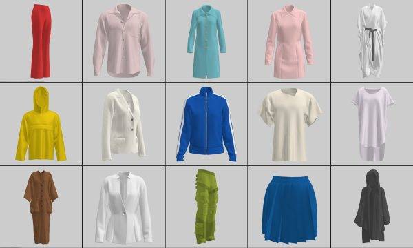 MD308-300款CLO3D男女服饰围巾领带内衣裤子裙子上衣衬衫服装