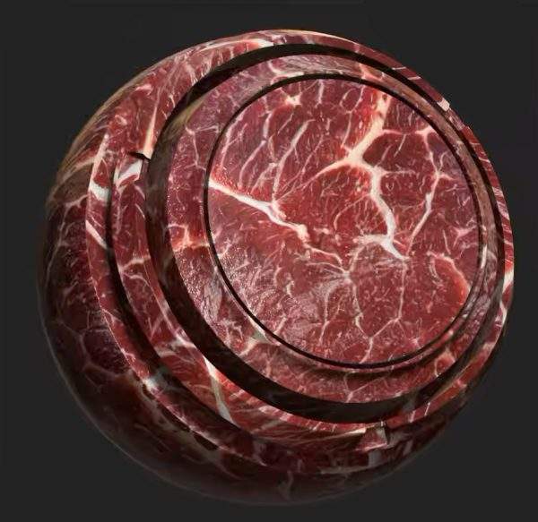 05-sp材质248新鲜牛肉纹路材质球