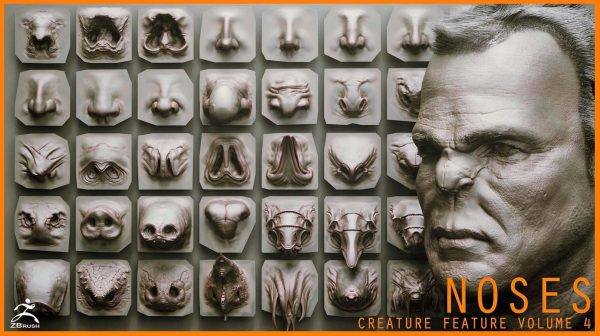zbrush-40个生物鼻子笔刷包