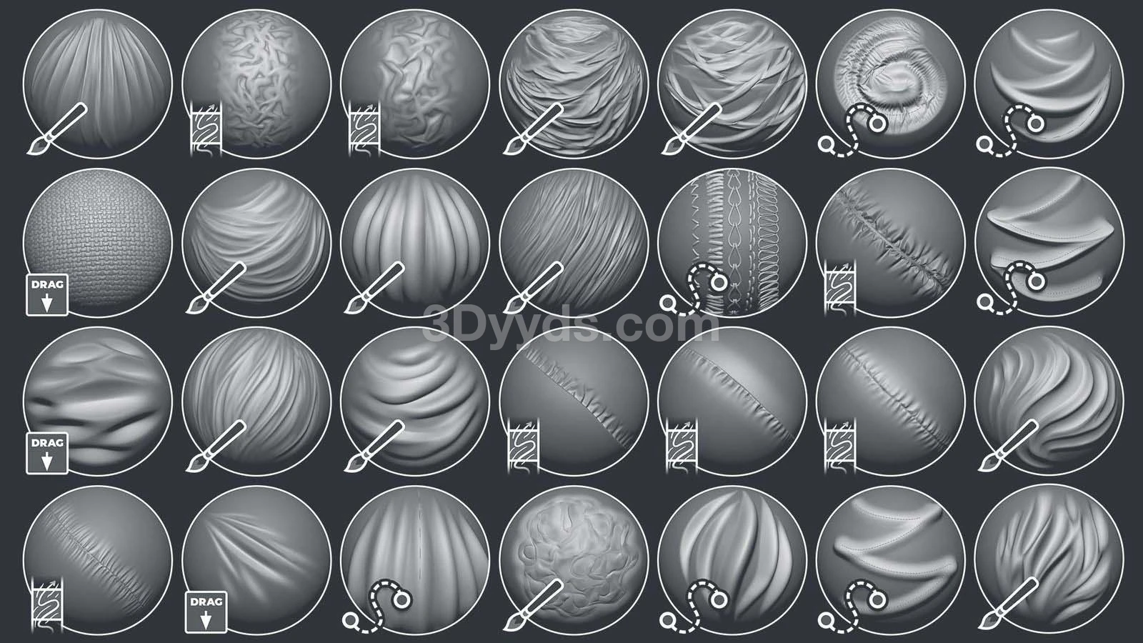 Zbrush笔刷 - 3Dyyds