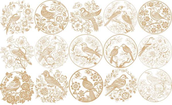 中国风中式古代古典传统凤凰鸟纹图案纹样AI矢量PNG