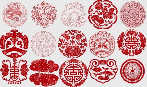 中国风传统古风吉祥民族图腾图案纹样印花AI矢量印刷包装素材