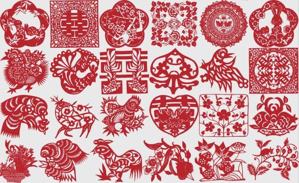 中国风传统民俗吉祥镂空剪纸窗花喜庆纹样图案AI矢量PNG素材