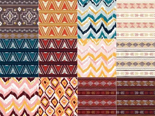 波西米亚民族风包装印花纹理底纹图案背景AI矢量图贴图素材