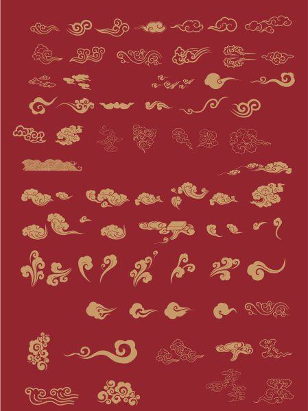 中式传统祥云中国风古典水纹吉祥图案模板创意AI矢量设计素材