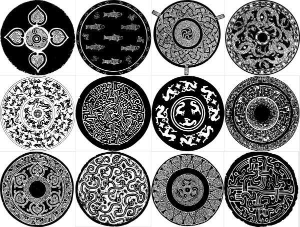 中国古代传统春秋战国纹样花纹青铜器拓片图案纹模板AI矢量素材