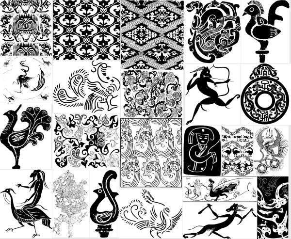 秦汉秦代汉代古代花纹装饰纹样古典图案矢量AI免抠图设计素材PNG