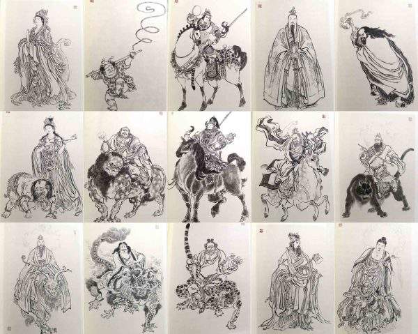封神榜人物线稿白描工笔临摹中国画神仙绣像画谱李云中连环画图片