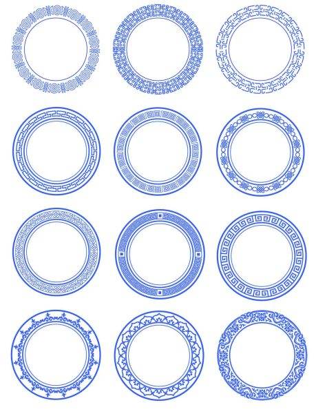 中国风传统古典青花瓷图案花纹图形纹样AI矢量CDR设计素材PNG免扣