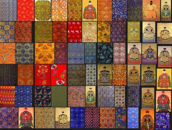 中国传统服饰皇帝龙袍纹样图案古代古典龙凤花鸟刺绣织绣素材03