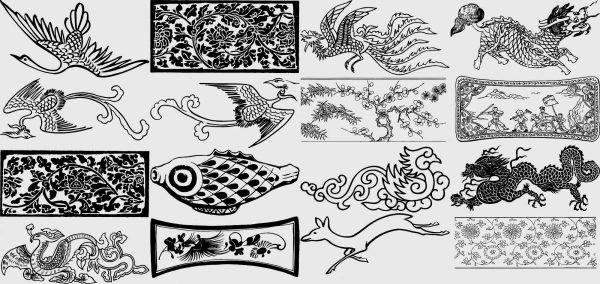 明代明朝中式古代花纹装饰纹样古典图案矢量AI免抠图设计素材PNG