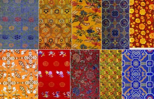 中国古代清代布料民间服饰刺绣古典图案纹饰纹样设计参考图片素材