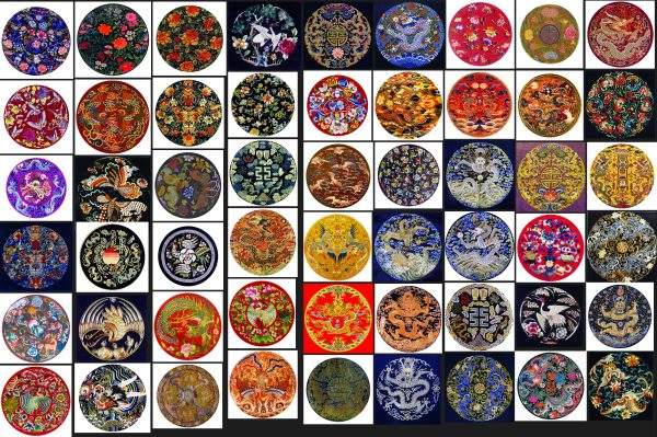 中国龙古代传统元素花纹服装底纹刺绣元素