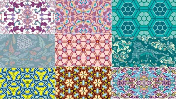 中国风古典中式民间民族复古传统无缝花纹背景包装底纹AI矢量素材