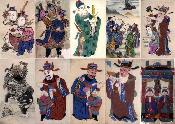 传统绵竹木版年画民间民俗艺术门神挂画喜庆吉祥人物电子图片素材