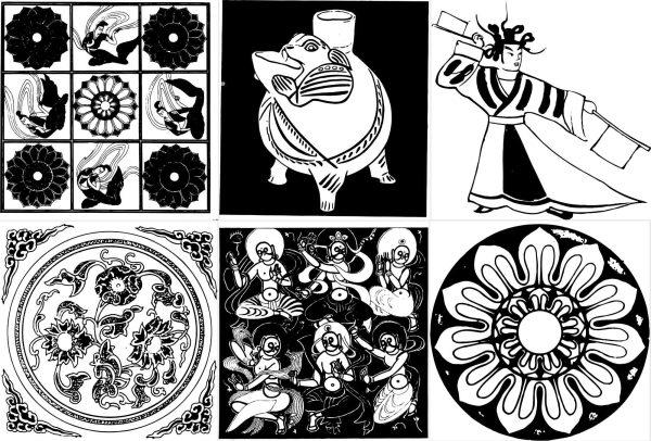 魏晋南北朝古典古代传统图案纹样装饰拓片矢量设计素材PNG免抠图