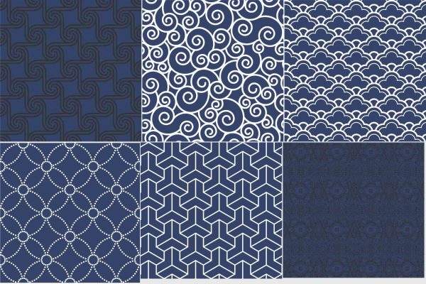 中式传统古典中国风祥云印花纹理底纹背景图案EPS矢量图设计素材