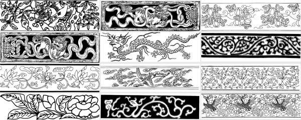 明代明朝中式古代花纹装饰纹样古典图案矢量AI免抠图设计素材PNG